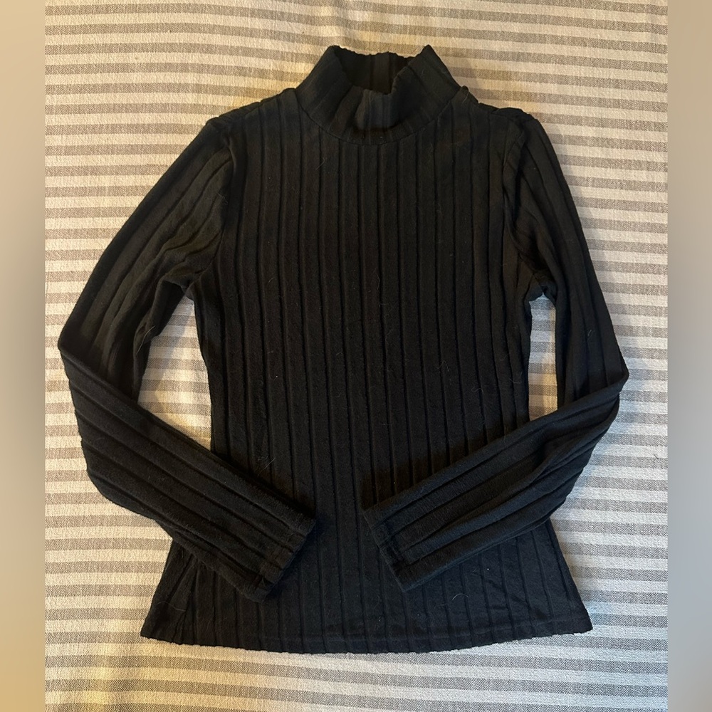 SHEIN Charcoal Ribbed Knit Top